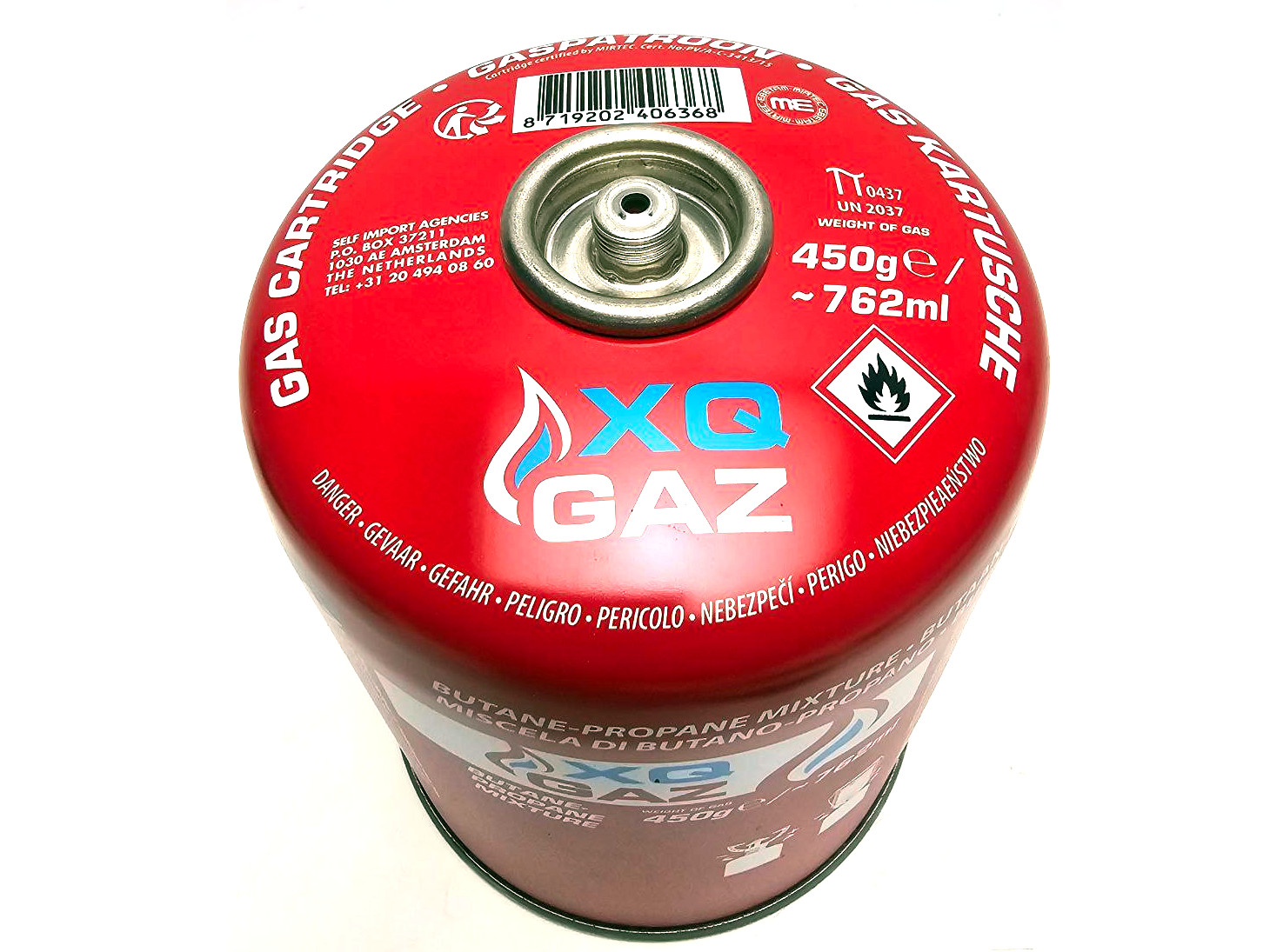 Bombola Gas Filettata XQ Gaz 450 g (762 ml)