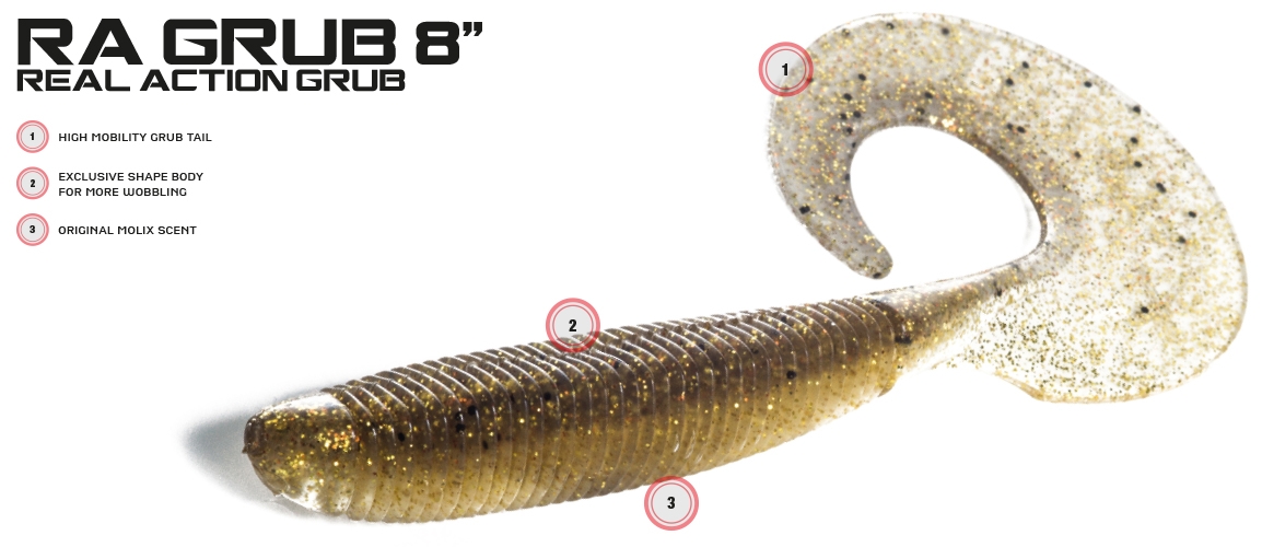 Softbait Molix RA Grub 8” Bulk 