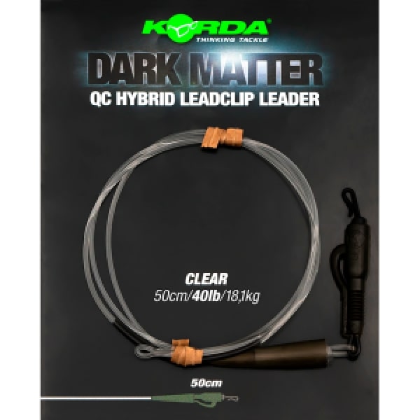 Korda Dark Matter Leader 50 cm QC Hybrid Clip Clear